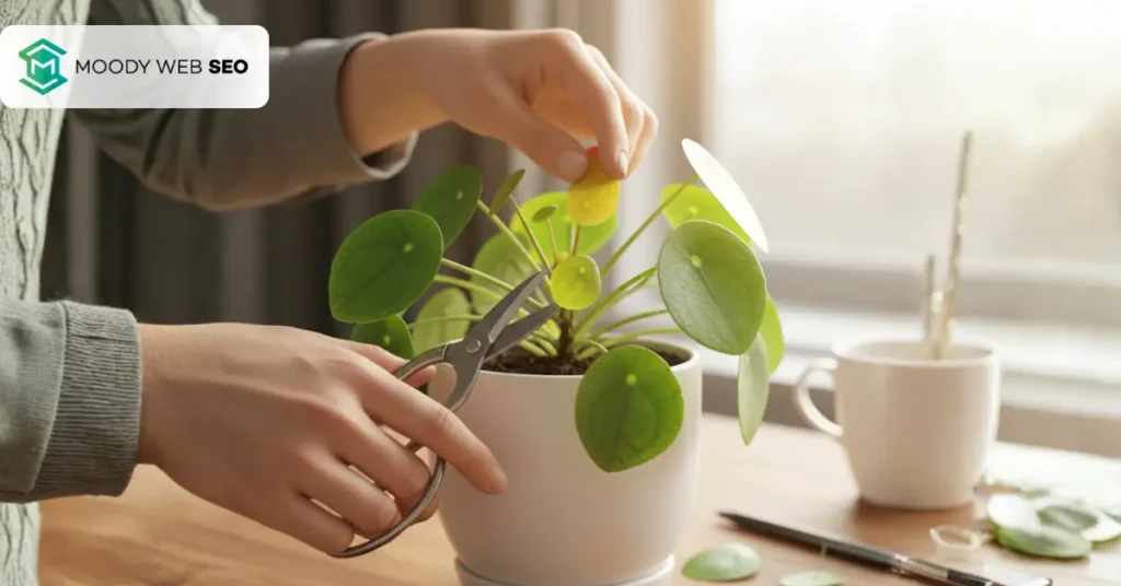 SEO Content Refresh Strategy in 2025: How to Revive Old Posts and Boost Traffic person pruning plants metaphor for cleaning old content